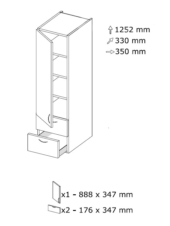 Komero NSP 35 L 350 x K 1252 Komero NSP 35 L 350 x K 1252